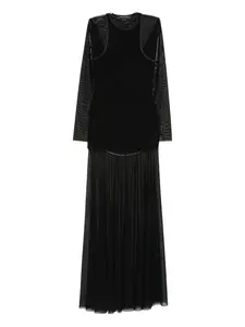 Полупрозрачное многослойное макси-платье FEDERICO CINA, черный