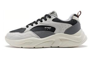 XTEP Амортизирующие противоскользящие и износостойкие мужские повседневные лоу-топсы Dove Gray/Black/Smoke Gray, цвет Dove Gray/Black/Smoke Gray
