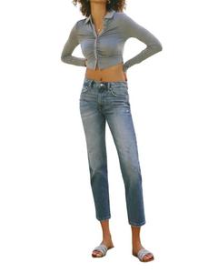 Узкие прямые джинсы с высокой посадкой, средней степени стирки KanCan, цвет medium wash