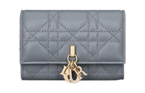 Кошелёк из овчины ультрамаленький женский небесно-голубой DIOR