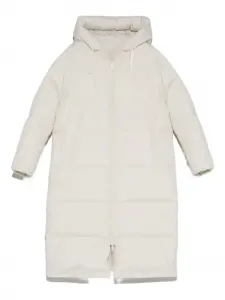 Стеганое пальто с капюшоном Yves Salomon, белый
