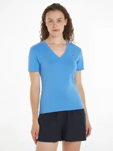 Футболка Tommy Hilfiger с вышитым логотипом, цвет Blue Spell