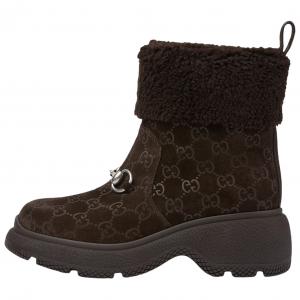 GUCCI Короткие зимние сапоги женские коричневые