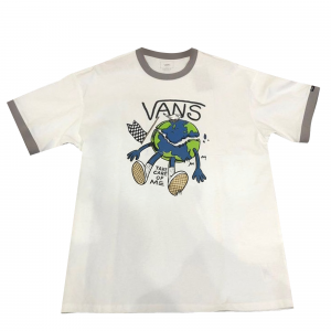 Vans Мужские белые футболки с круглым вырезом средней высоты