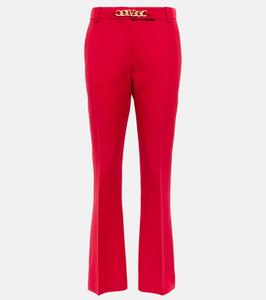Шерстяные и шелковые брюки VLogo Valentino, Rosso