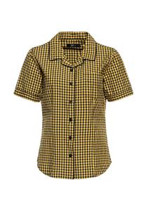 Рубашка с короткими рукавами и воротником с лацканами QUEEN KEROSIN, желтый