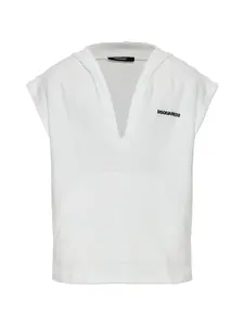 Жилет с капюшоном и V-образным вырезом Dsquared2, белый