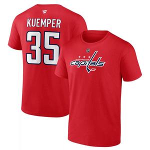 Мужская красная мужская футболка с именем и номером Darcy Kuemper Washington Capitals Fanatics