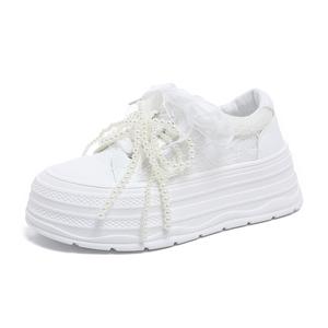 WUJI Женские легкие скейтерские кросcовки лоу-топ с амортизацией белые, цвет White