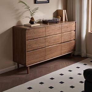 Quanu Комод из массива ореха для гостиной, спальни или прихожей, 9 ящиков