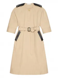 Платье из хлопка с поясом Givenchy, нейтральный