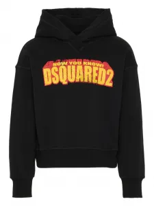 Худи с логотипом Dsquared2 Kids, черный