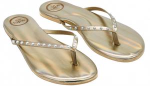 Женские мюли Indie Solid металлик золото с жемчугом Solei sea