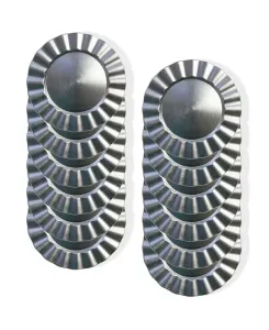 Круглая тарелка с гофрированным узором, набор из 12 предметов, сервиз на 12 персон American Atelier, silver