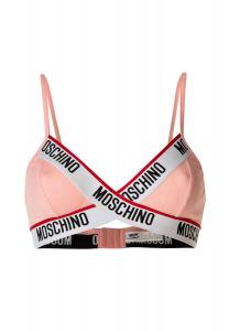 Женское бюстье - без косточек, бюстгальтер, бюстгальтер, логотип, хлопок стрейч MOSCHINO, розовый