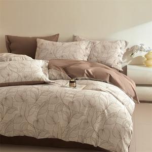 LUOLAI HOME Комплект постельного белья 4 предмета, простыня 180х200 см, пододеяльник 200х230 см, Chunyi-Ka