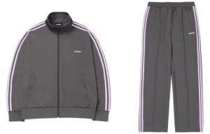 Повседневная спортивная одежда, унисекс, с отворотом, умеренной длины Nerdy, set (темный серый+темный серый)