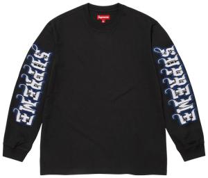 Топ с длинными рукавами Supreme с интарсией, черный