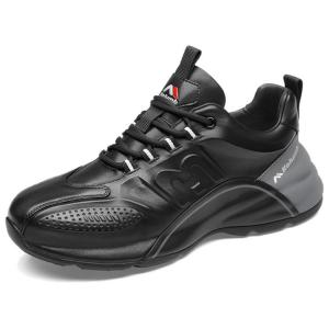 Kolumb Износостойкие дышащие низкие повседневные туфли, увеличивающие рост, мужские, черно-серые