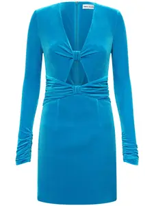 Бархатное платье мини Bernadette с вырезом Rebecca Vallance, синий