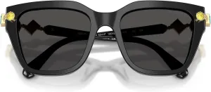 Женские солнцезащитные очки Swarovski SK6041f с низкой переносицей и квадратной формой, Black/Dark Grey