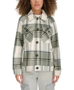 Женская куртка-рубашка из смесовой шерсти Levi's, зеленый