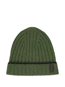 Вязаная шапка-бини Asher в рубчик Moorer, зеленый