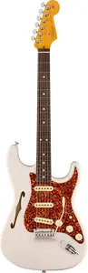 Электрогитара Fender American Professional II Stratocaster Thinline, гриф из розового дерева, белый блонд, с фирменным футляром Deluxe