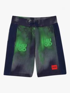 Бермуды HUGO Kids с логотипом HUGO BOSS, Navy/Green