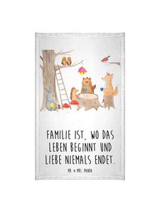 Mr. & Mrs. Panda Белое полотенце с изображением лесных животных для пикника и надписью