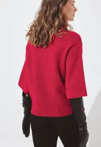 Вязаный джемпер с коротким рукавом Na-Kd, Red