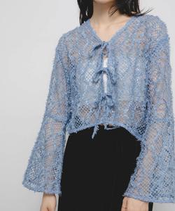 Кардиган из перьевой сетки Kbf, цвет Blue