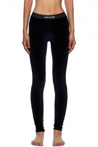 Tom Ford Фирменные леггинсы из блестящего темно-синего велюра