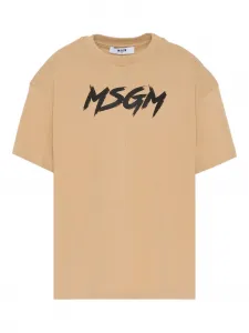 Футболка с короткими рукавами Msgm Kids, нейтральный