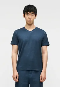 Базовая футболка с v-образным вырезом 120% Lino, Navy Blue