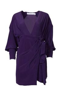 Inima Пурпурное шелковое платье-накидка с драпировкой IRO