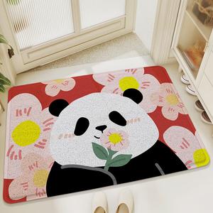 Dajiang Ковер 120х80 см из ПВХ с рисунком панды, противоскользящий, для прихожей