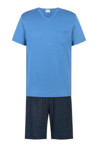 Короткая пижама Mey Micro Blue, темно-синий/небесно-голубой