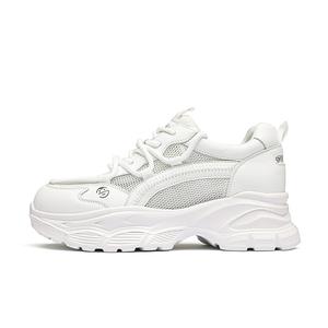 Женские массивные кроссовки QIAONAI, серо-золотистые