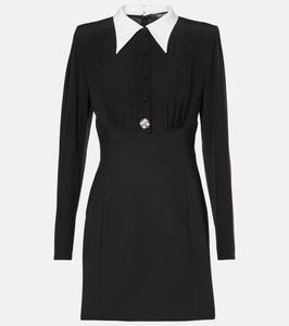Мини-платье из смеси шелка и шерсти Versace, черный