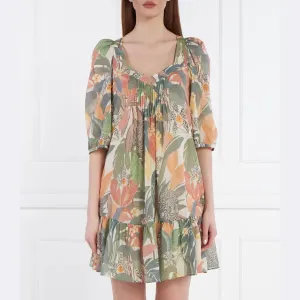 Мягкое короткое платье с поясом Twin-Set, мультиколор