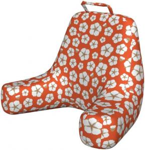 Чехол для подушки для чтения Lunarable цвета жженого апельсина, пушистые лепестки цветов в нерегулярном порядке, набивной чехол из мягкой ткани, размер XL, цвет жженый оранжевый/слоновая кость, Burnt Orange Ivory