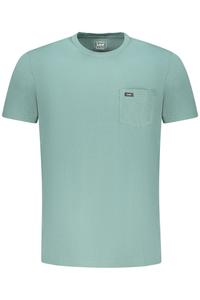 Мужская футболка Lee хлопковая однотонная с карманом, бирюзовый