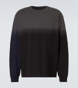 Толстовка из окрашенного хлопка Sacai, черный