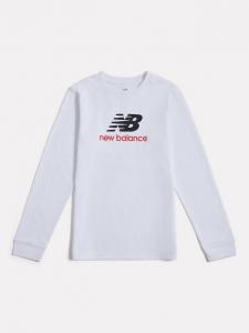 Детская футболка с логотипом с длинными рукавами New Balance, Nb Bright White