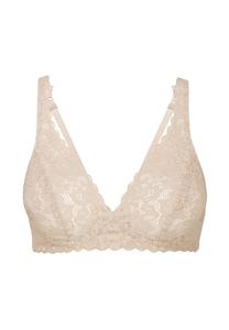 Кружевной бюстгальтер без косточек натуральное комфортное кружево Calida, розовый