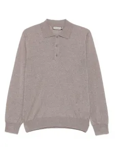 Трикотажная рубашка-поло с длинными рукавами Canali, коричневый