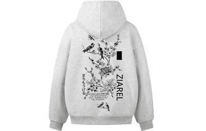 Толстовка Unisex Hooded Moderate Heavyweight ZIAREL, белый heather серый