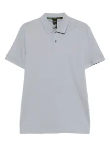 Поло с короткими рукавами и принтом-логотипом Boss, серый