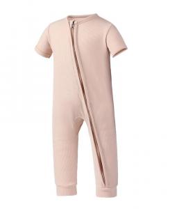 Комбинезон из вискозы из бамбука в рубчик с молнией спереди для маленьких мальчиков Earth Baby Outfitters, коричневый/бежевый